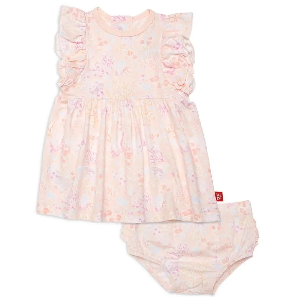 NWT MAGNETIC ME CORAL FLORAL PRINTED DRESS 2 PIECE